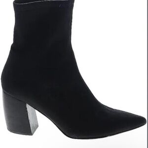 Jeffrey Campbell Siren Sock Heel Boots Black Neoprene Pointed Toe Size 6.5 W!